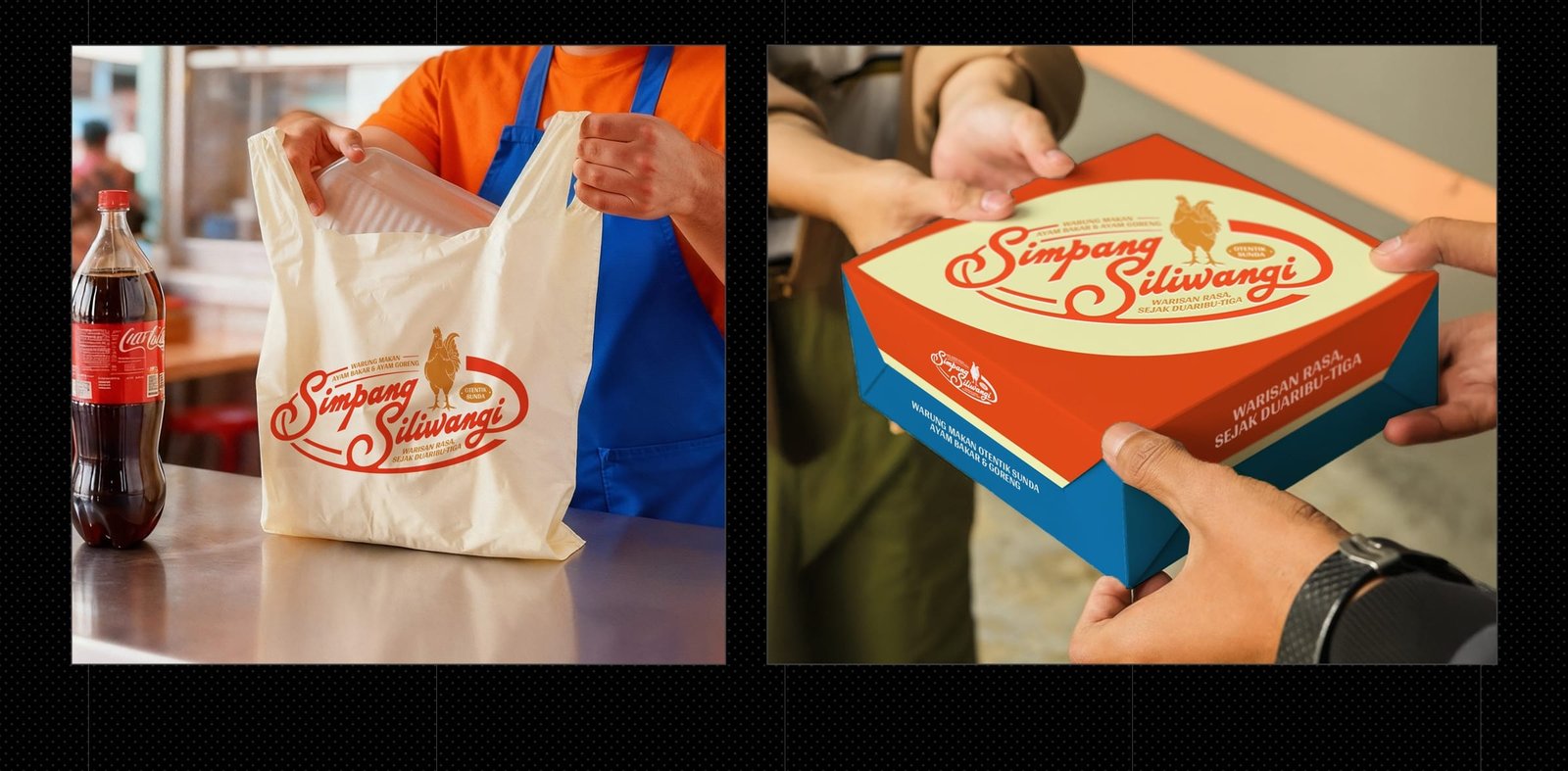 Ayam Simpang Siliwangi takeaway bag and food box