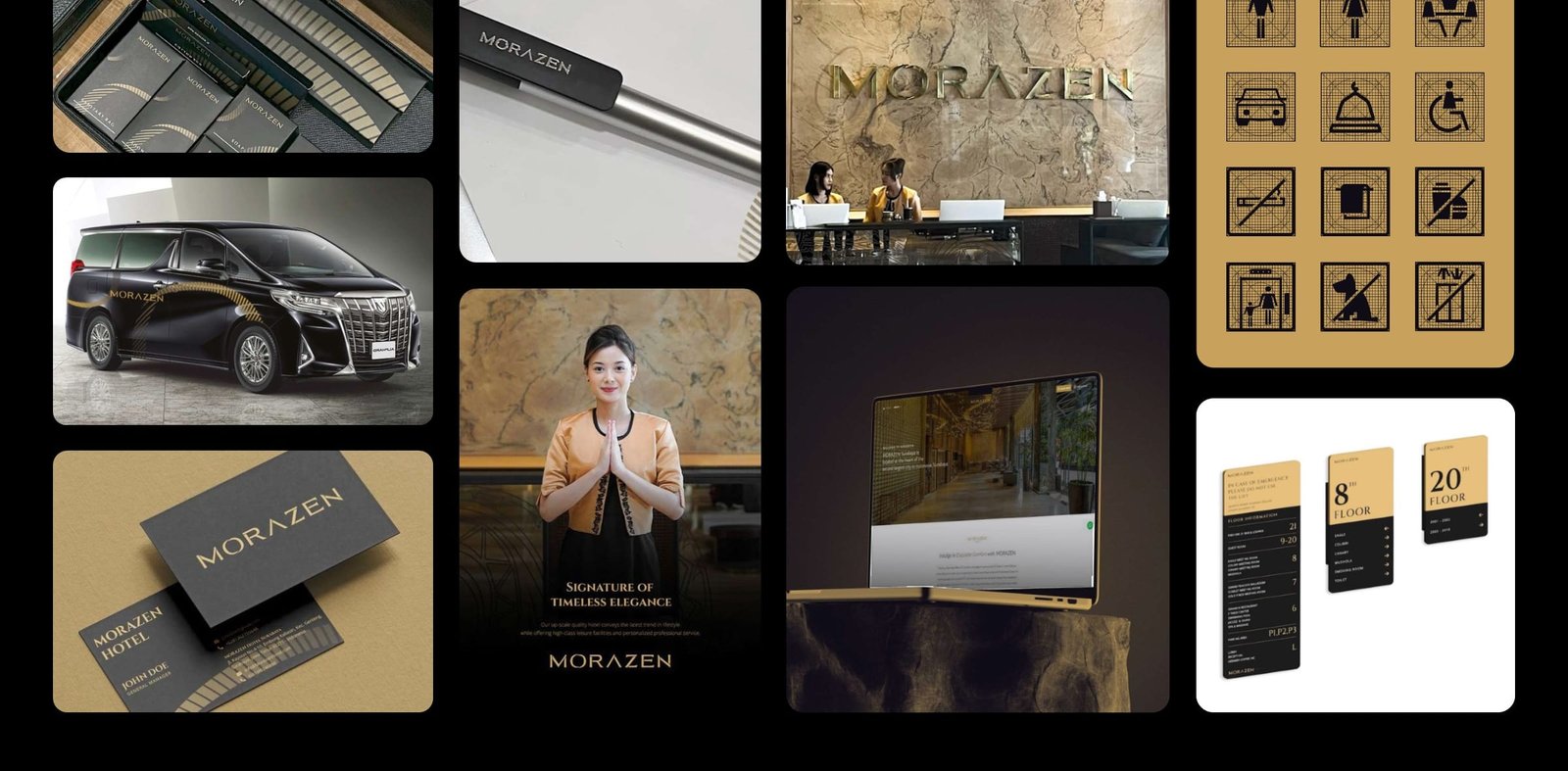 Morazen stationery, pictograms, signage and vehicle