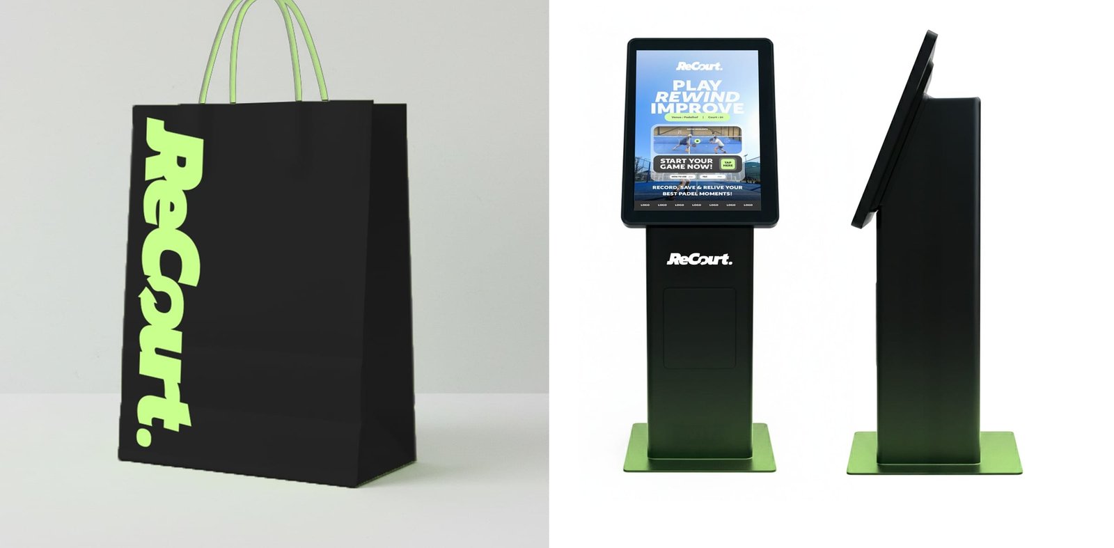 Recourt shopping bag and replay kiosk